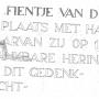 gedenkzuil voor Fientje van de Mortel